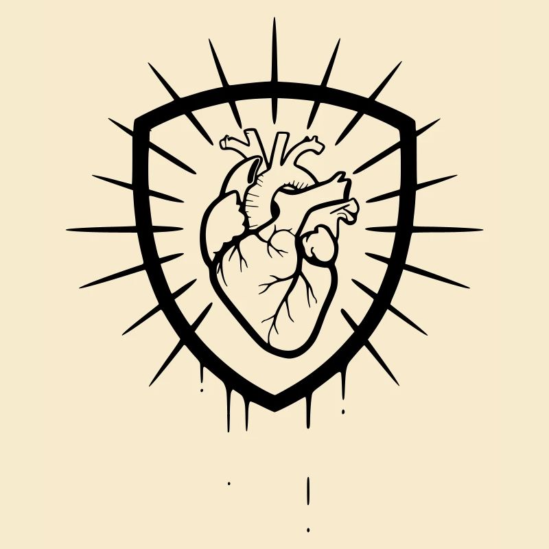 Anatomisches Herz Wappen Kontur