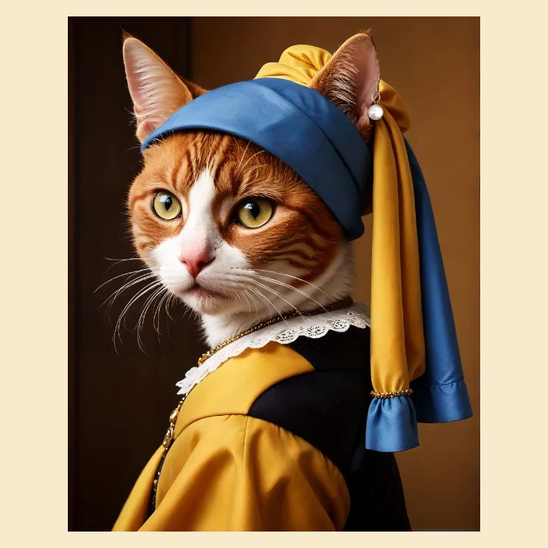 Le chat à la perle boucle d’oreille
