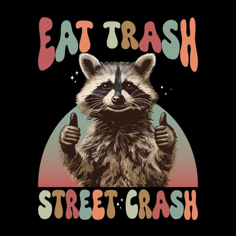 Mème de raton laveur mangeant des déchets dans la rue