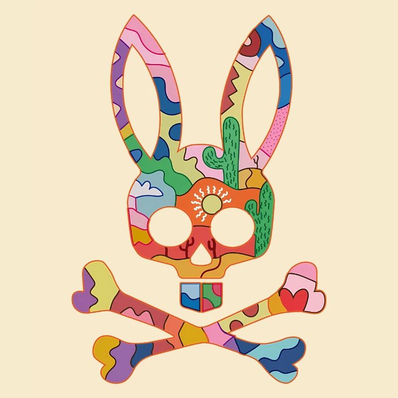 Rainbow Skull Bunny Patch