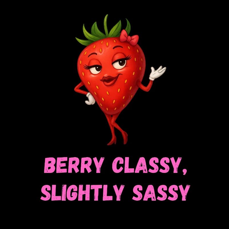 Erdbeere in Heels Classy  Elegant karikatur 