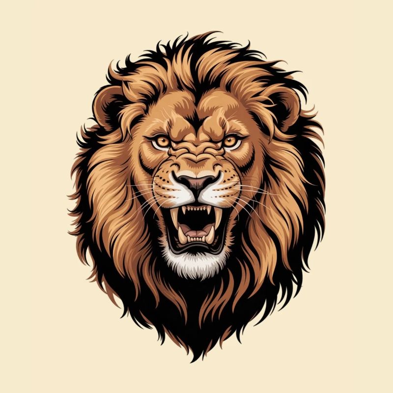 Flammender Vektor Löwe