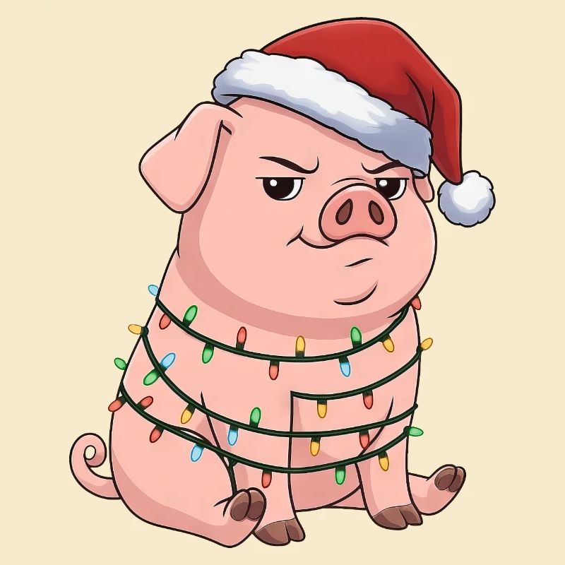 Grumpy Pig Christmas Clumsy Santa Funny
