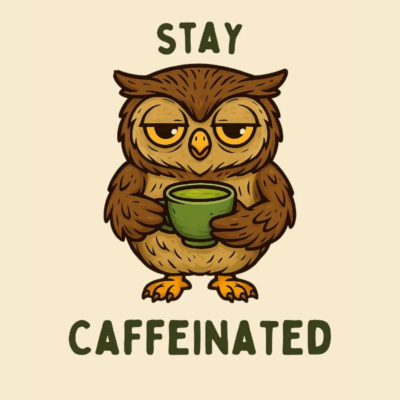 Bleib Kaffeiniert – Eulenmotiv