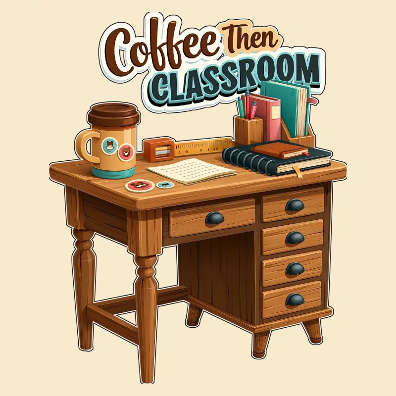 Café puis bureau de professeur en classe