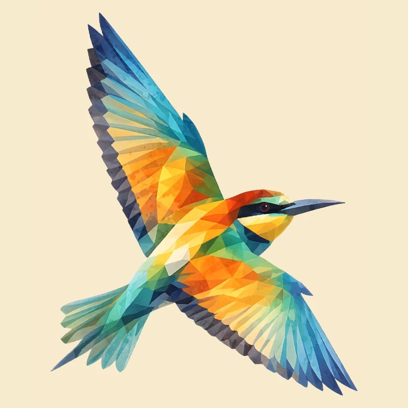 Art polygonal low polygon de Bee-Eater Bird
