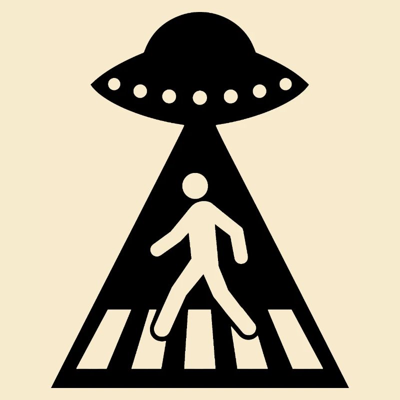 Funny UFO Stick Figure Alien Encounter