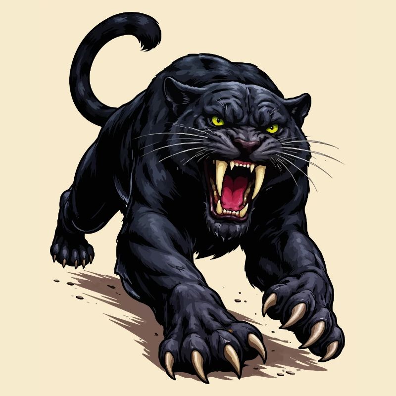 Schwarzer Panther Angriff