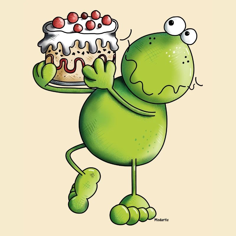 Frosch mit Kuchen