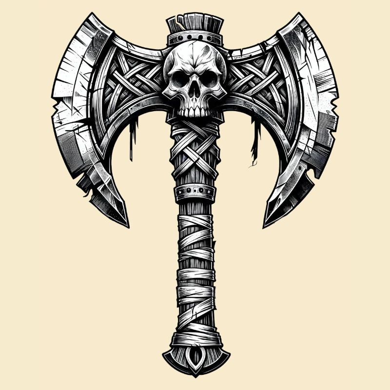 Axtwerfen Axt Totenkopf Design