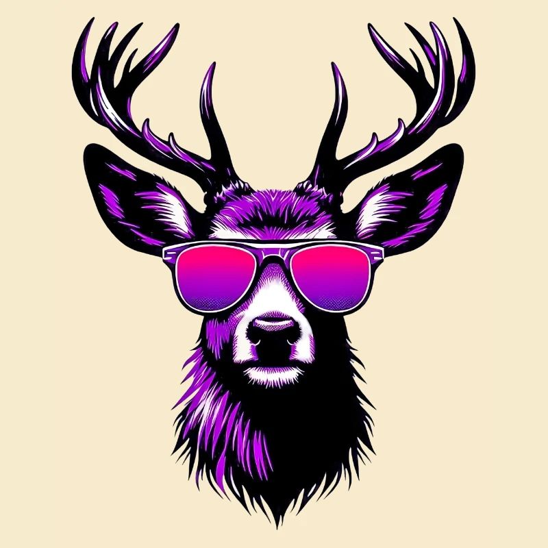 Hirsch mit Sonnenbrille