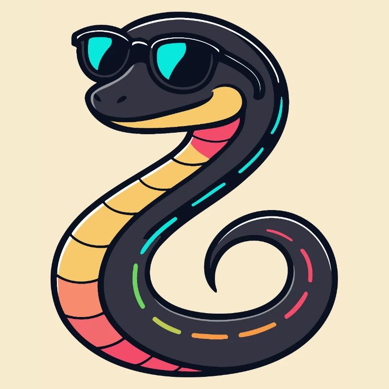 Serpent néon avec lunettes