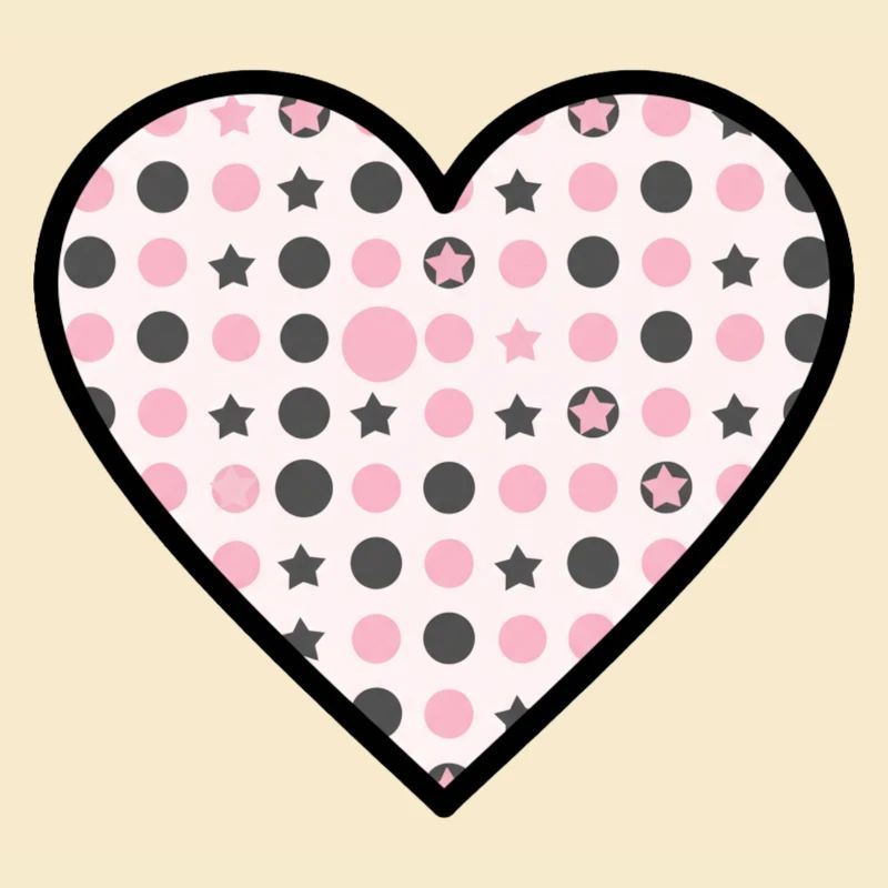 Heart Pattern Star Dots Cute Vector