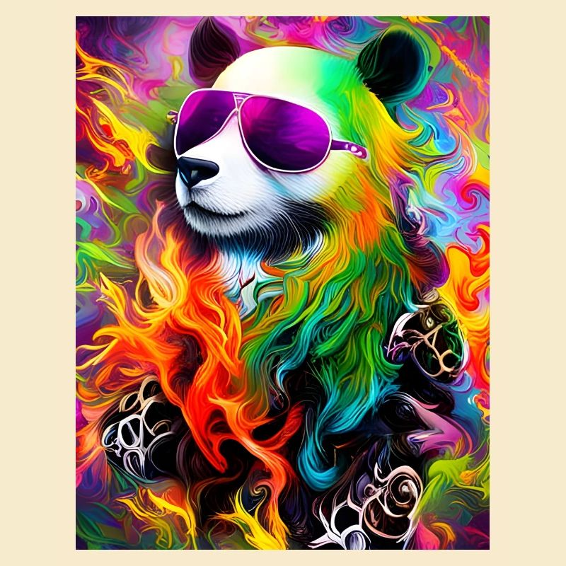 Regenbogen Panda Sonnenbrille