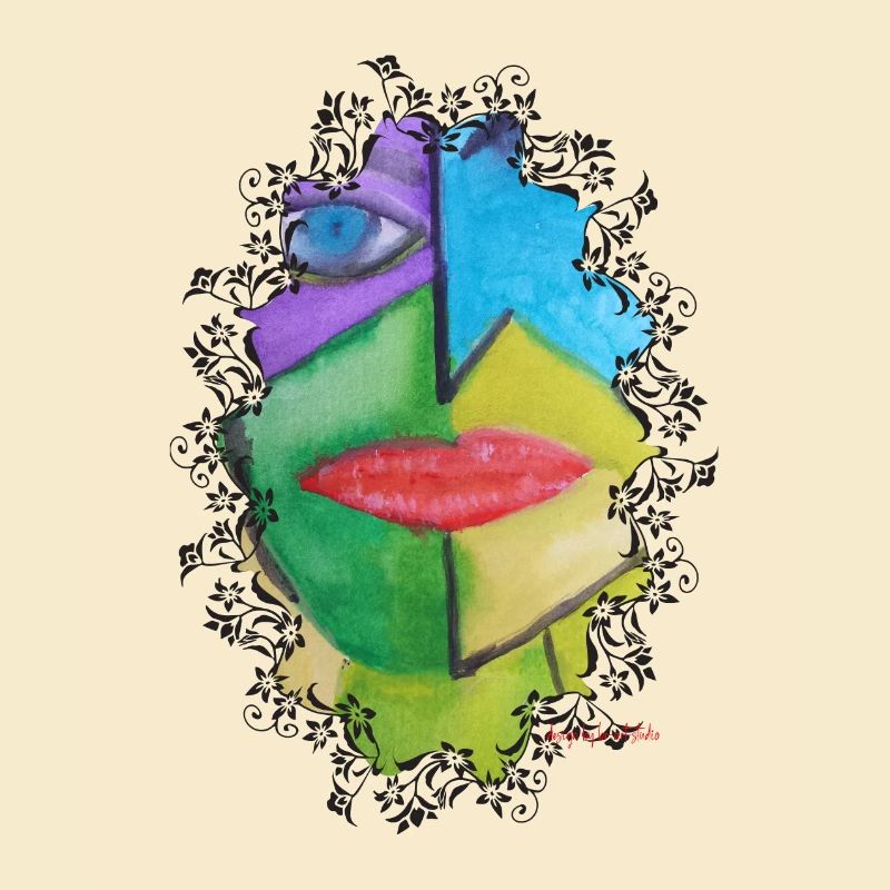Abstract Colorful Face Portrait