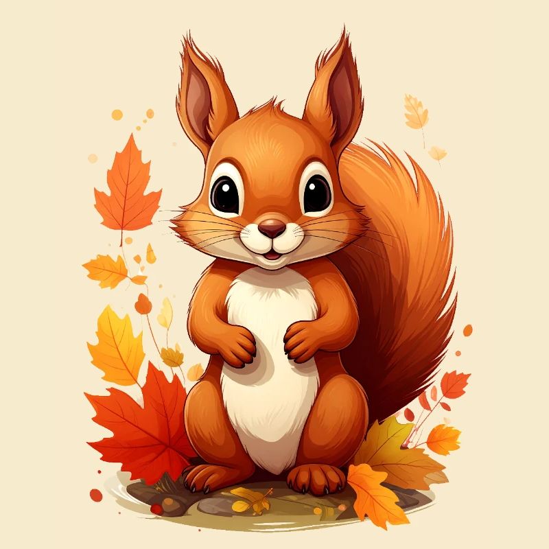 Niedliches Eichhörnchen im Herbst