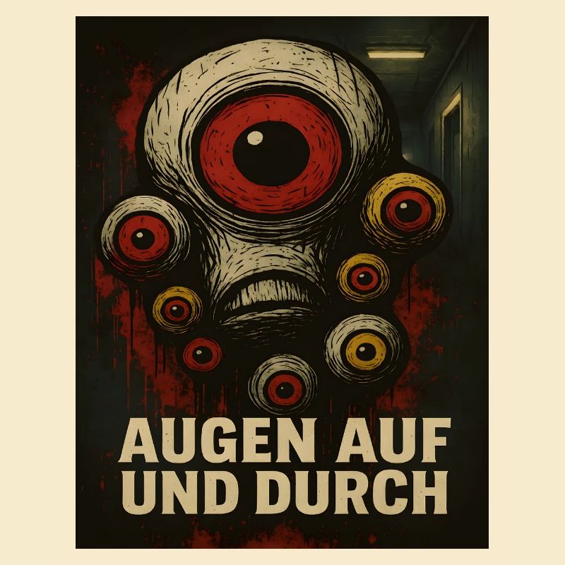 Regarde les monstres et les regarde à travers