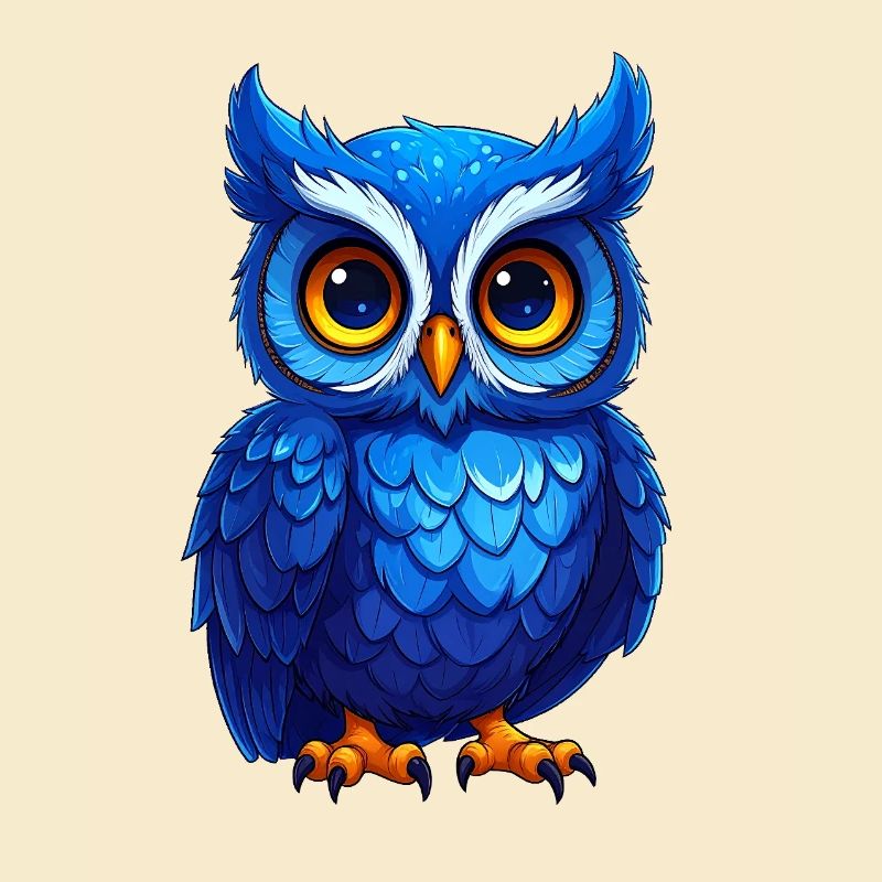 Chouette bleue mignonne