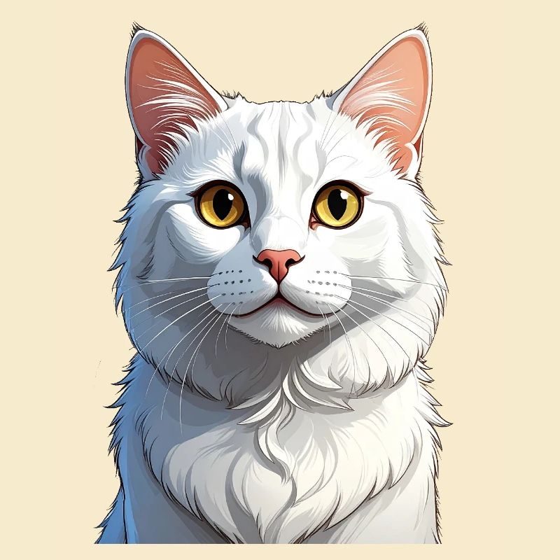 weiße Katze