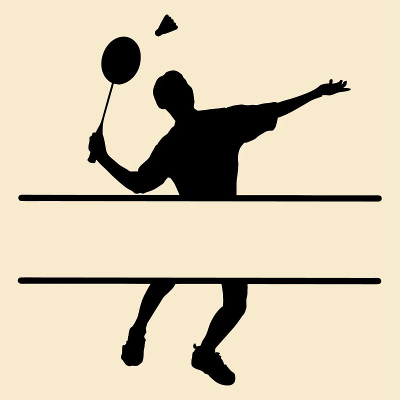 Schattenbild eines Badmintonspielers