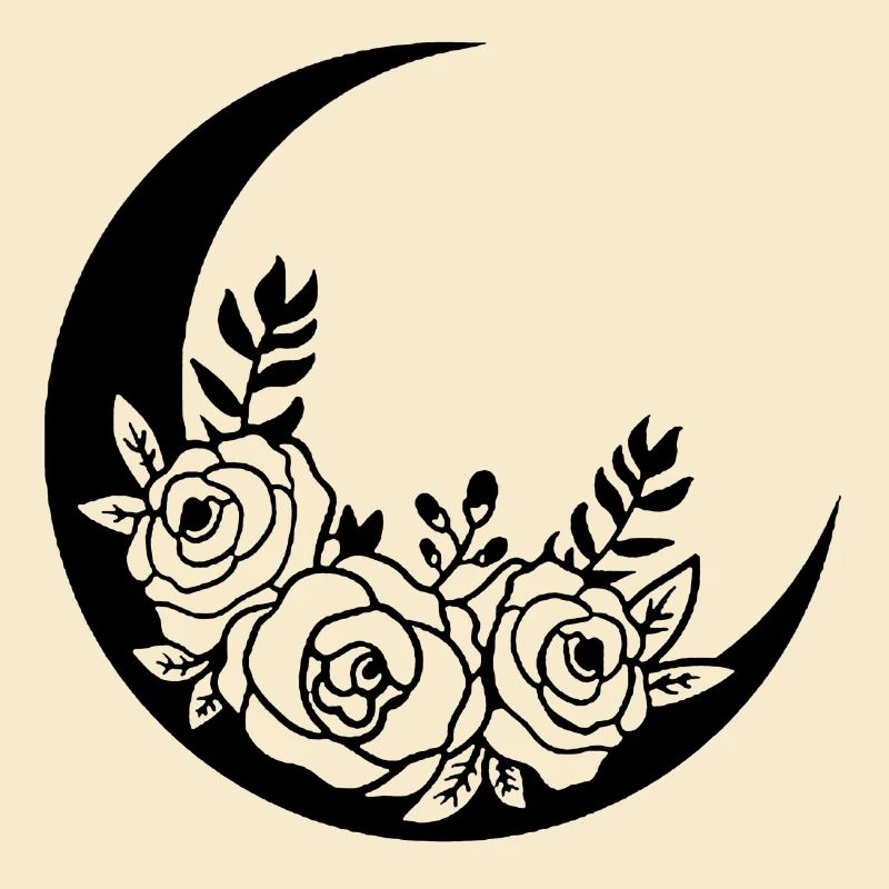 Schwarzer blühender Mond