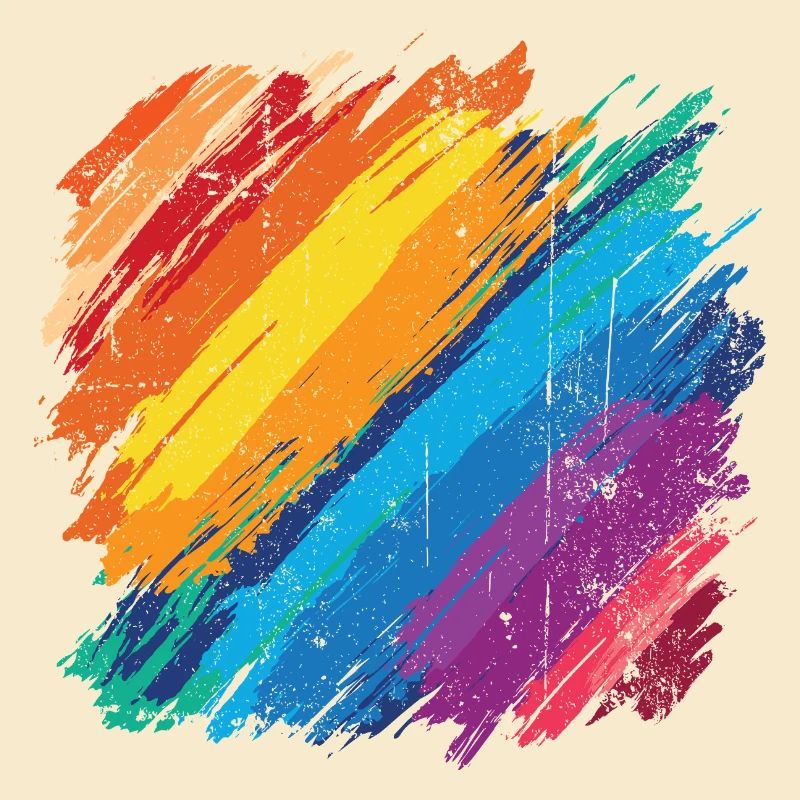 Vibrant Rainbow Brush Stroke Artwork