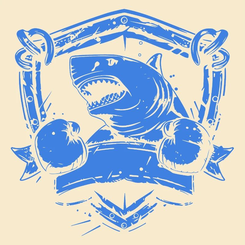 Requin avec des gants de boxe