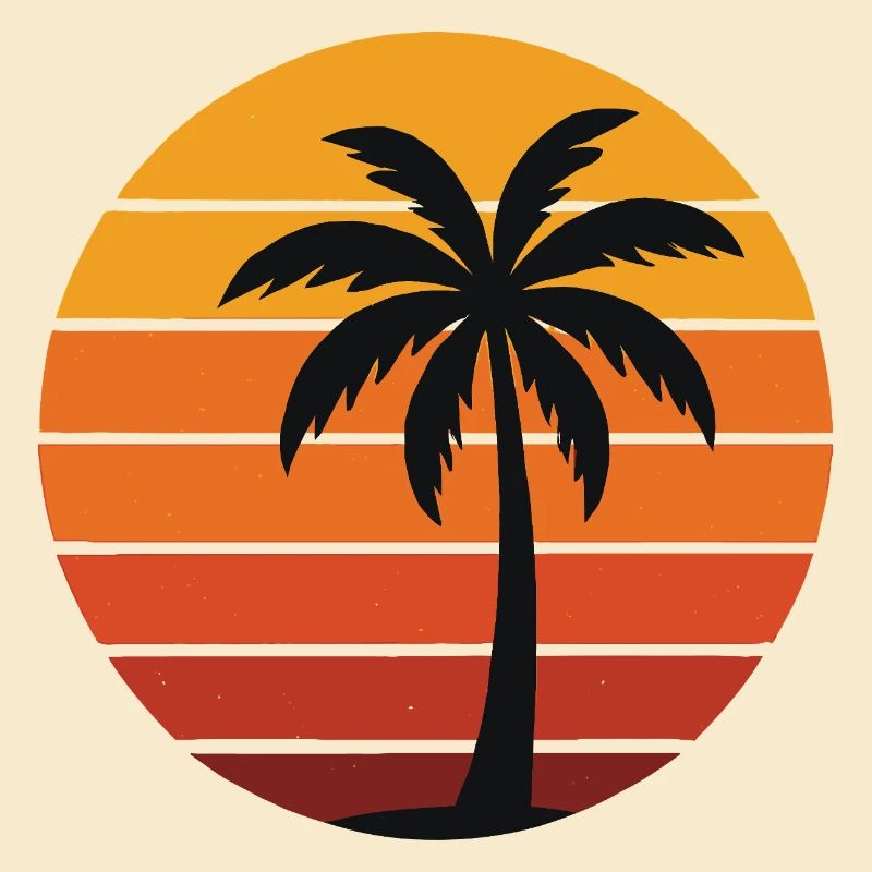 Palm in the Retro Sun