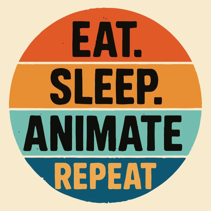 eat sleep animate repeat retro vintage