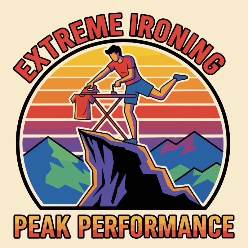 Autocollant rétro Extreme Ironing Peak Performance