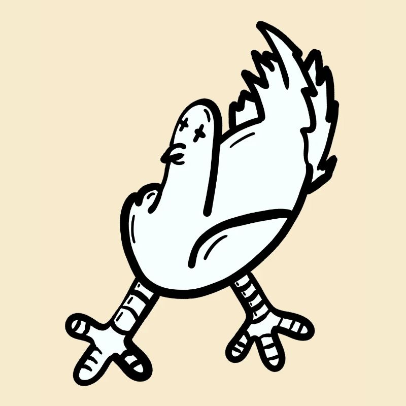 Imprimé poulet dessin animé expressif