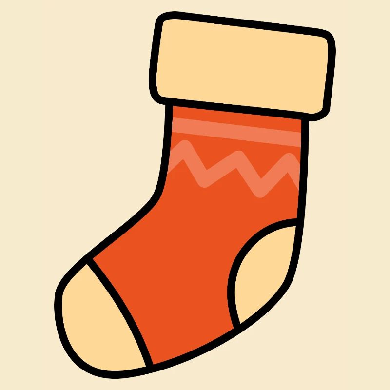 Orange sock suitable for Christmas