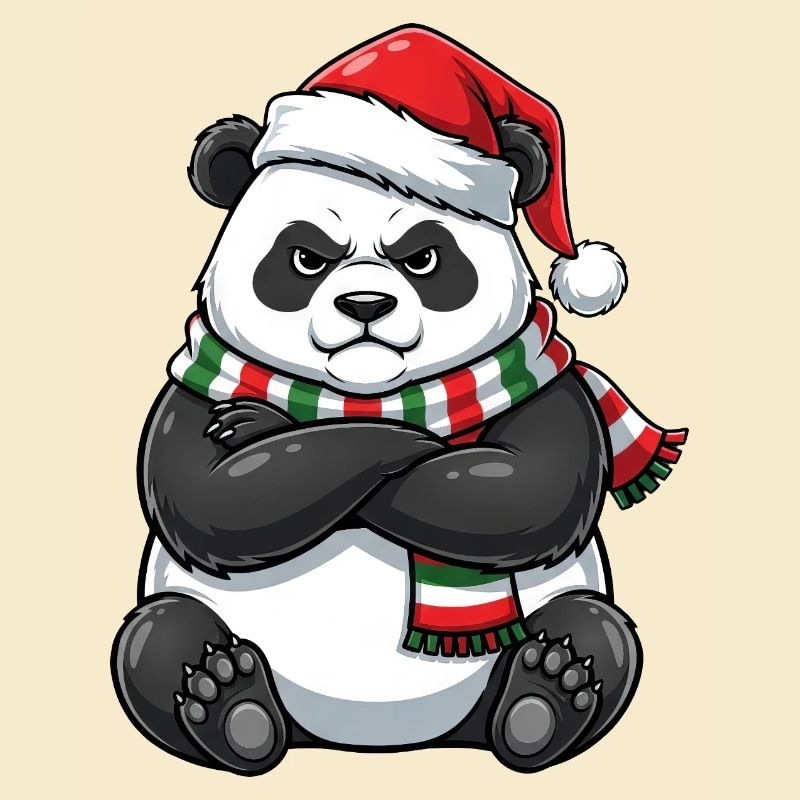 Grumpy Panda Weihnachtsmann Weihnachtsmütze 