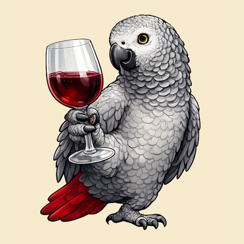 Graupapagei Weinglas