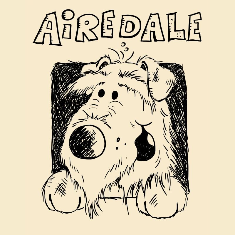 Drôle Airedale Terrier - Chien - Cadeau