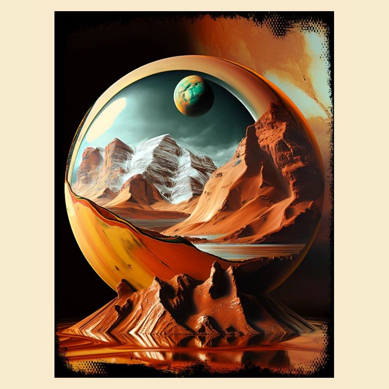 Planetary Globe Desert Landscape