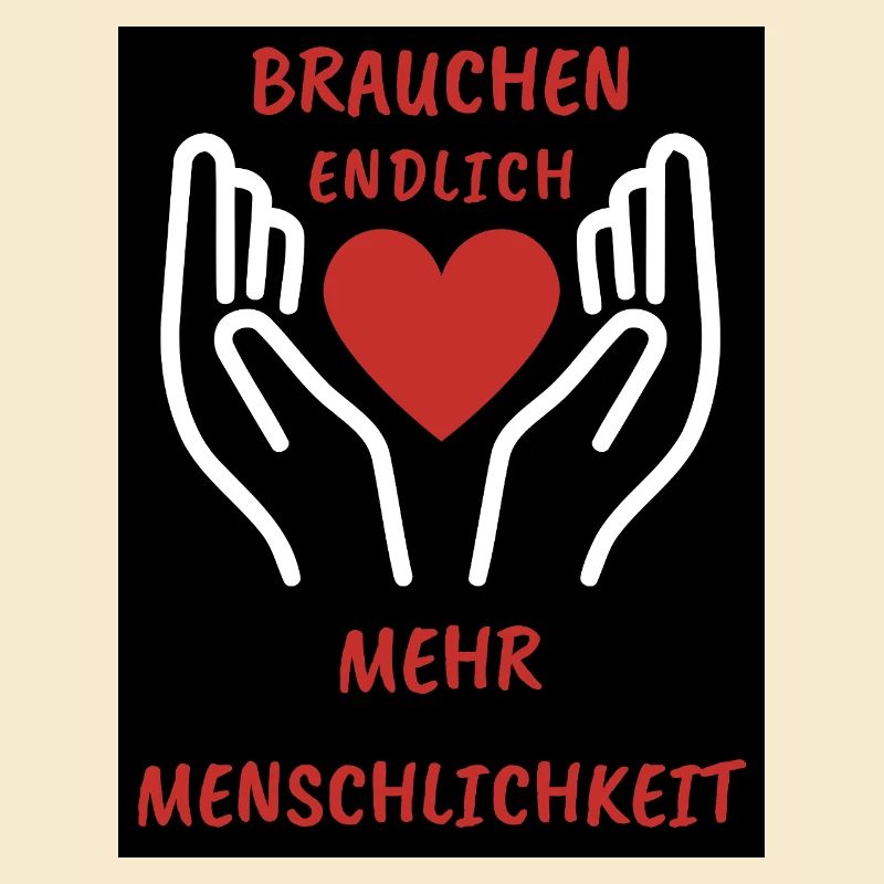 Heart and hand design with message