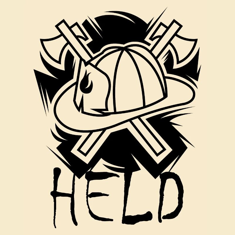 Héros, Pompier, Pompier, Symbole, Hache, Héros