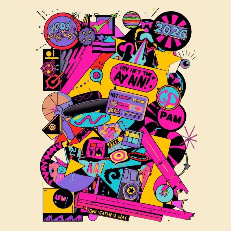 Neon Retro Pop Art Design 2000's 90's