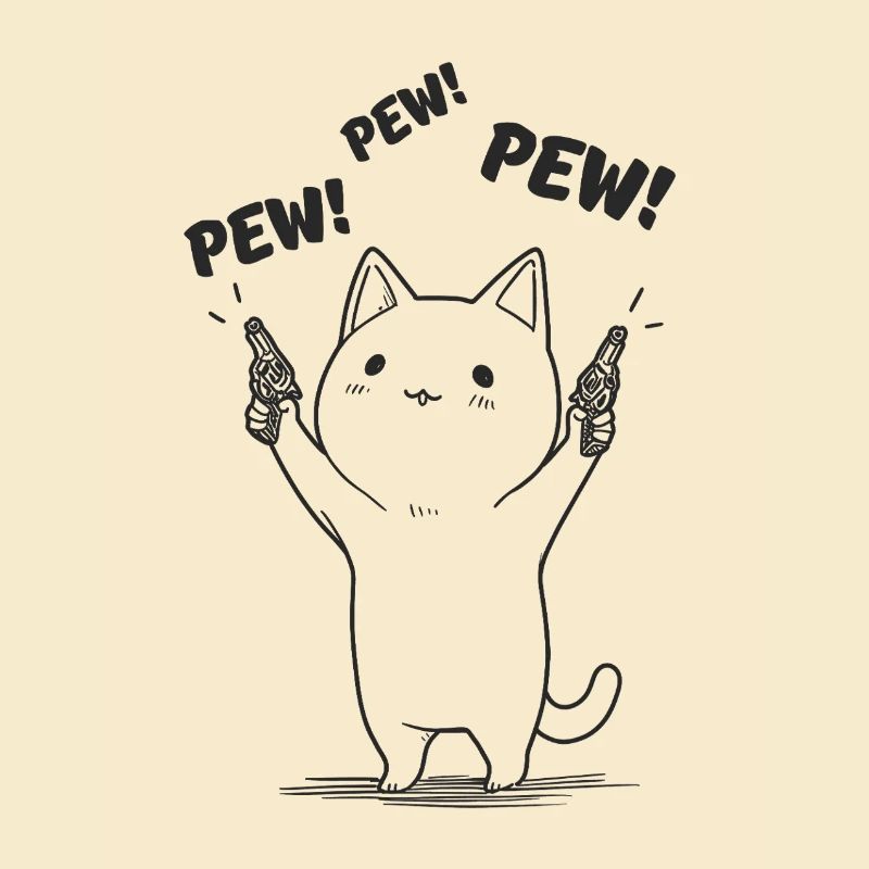 Chaton avec Pew Pew