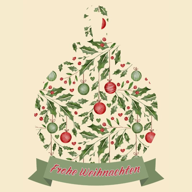 Weihnachtskugel mit Text Frohe Weihnachten