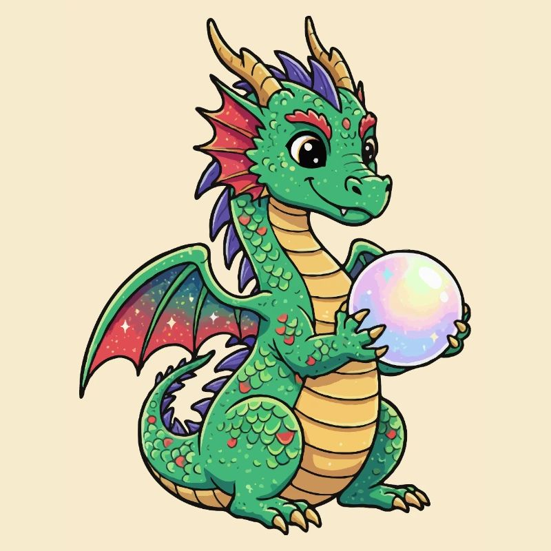 Petit dragon avec boule