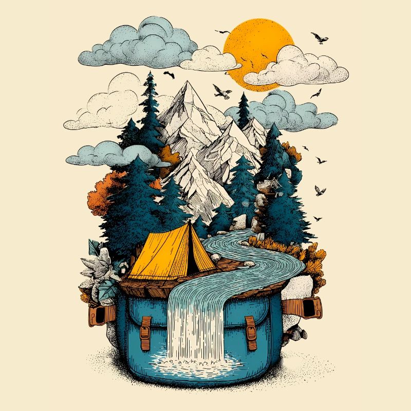 Sentier du lac de montagne - Camping Backpacker Motif