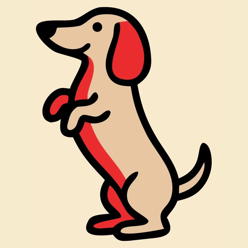 Süßer Dackel Hund Männchen Comic