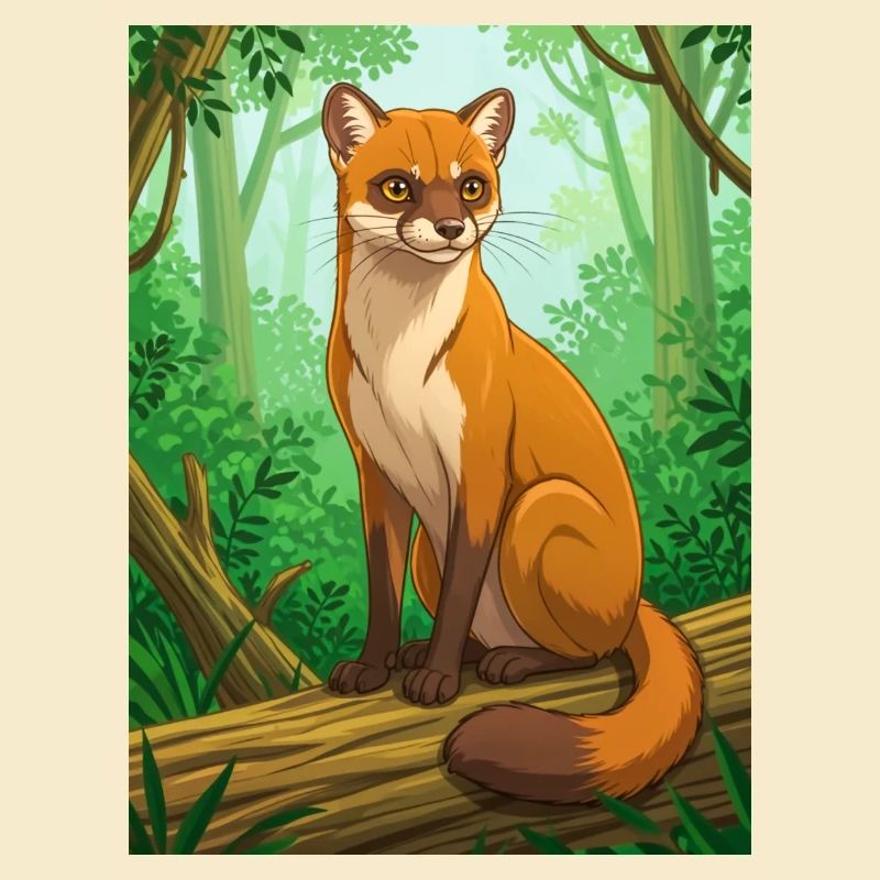 Fossa Elégante chasseresse de Madagascar, épurée, sile