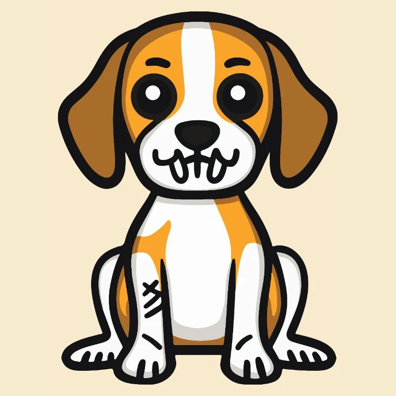 Beagle Dog Halloween Comic Funny