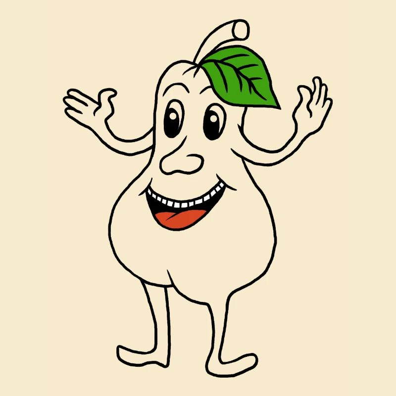 Pear with laughing face