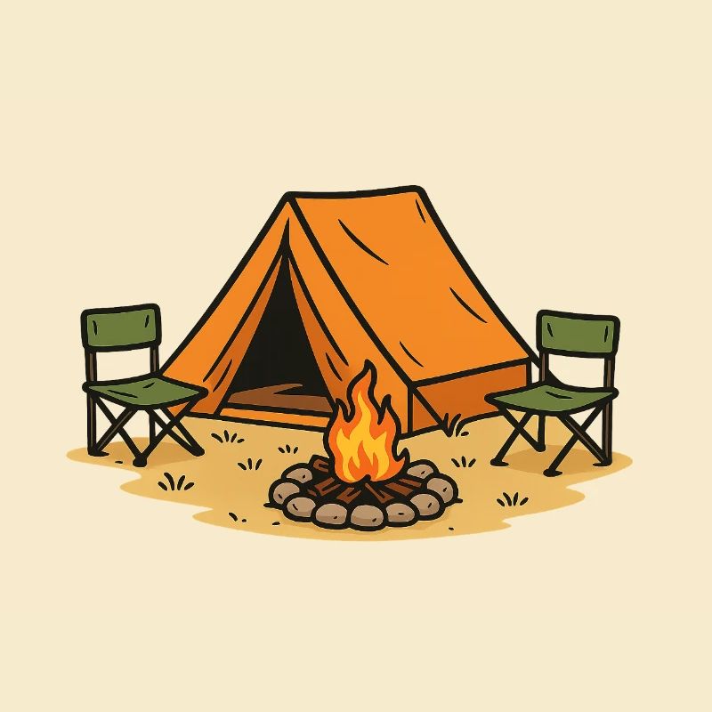 Abenteuerliches Camping Lagerdesign