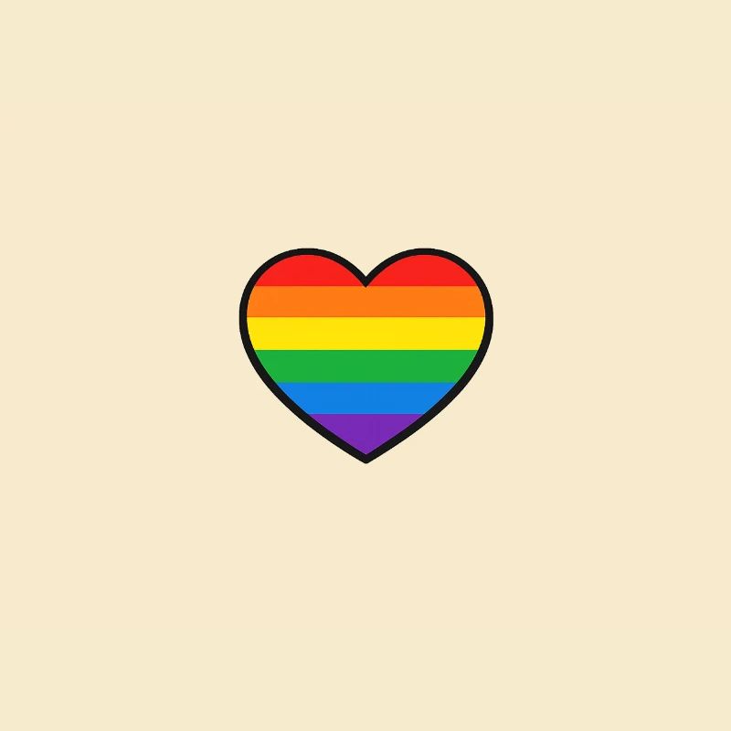 Herz mit Pride-Regenbogenstreifen