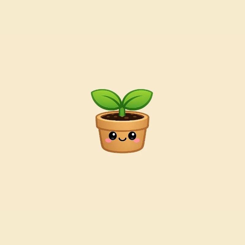 Cute Sprout Pot Kawaii style
